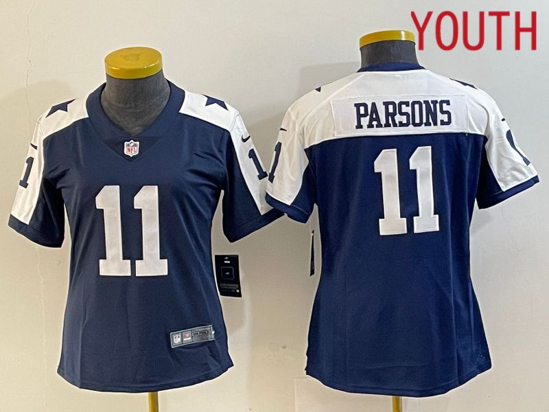 Youth Dallas Cowboys #11 Parsons Blue 2023 Nike Vapor Limited NFL Jersey style 3->minnesota vikings->NFL Jersey